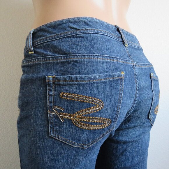Seven7 Jeans Women's Rhinestone Embellished Bootcut Plus Size 16 - Picture 1 of 3